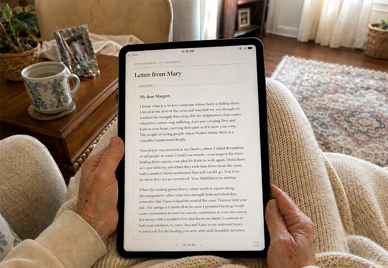Lettre de Marie personnalisée, mise en page à l'intérieur du livre numérique